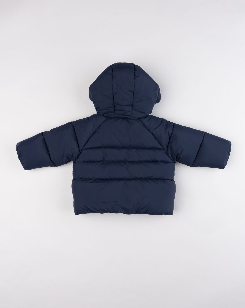 Piumino raglan con cappuccio blu navy bimbo