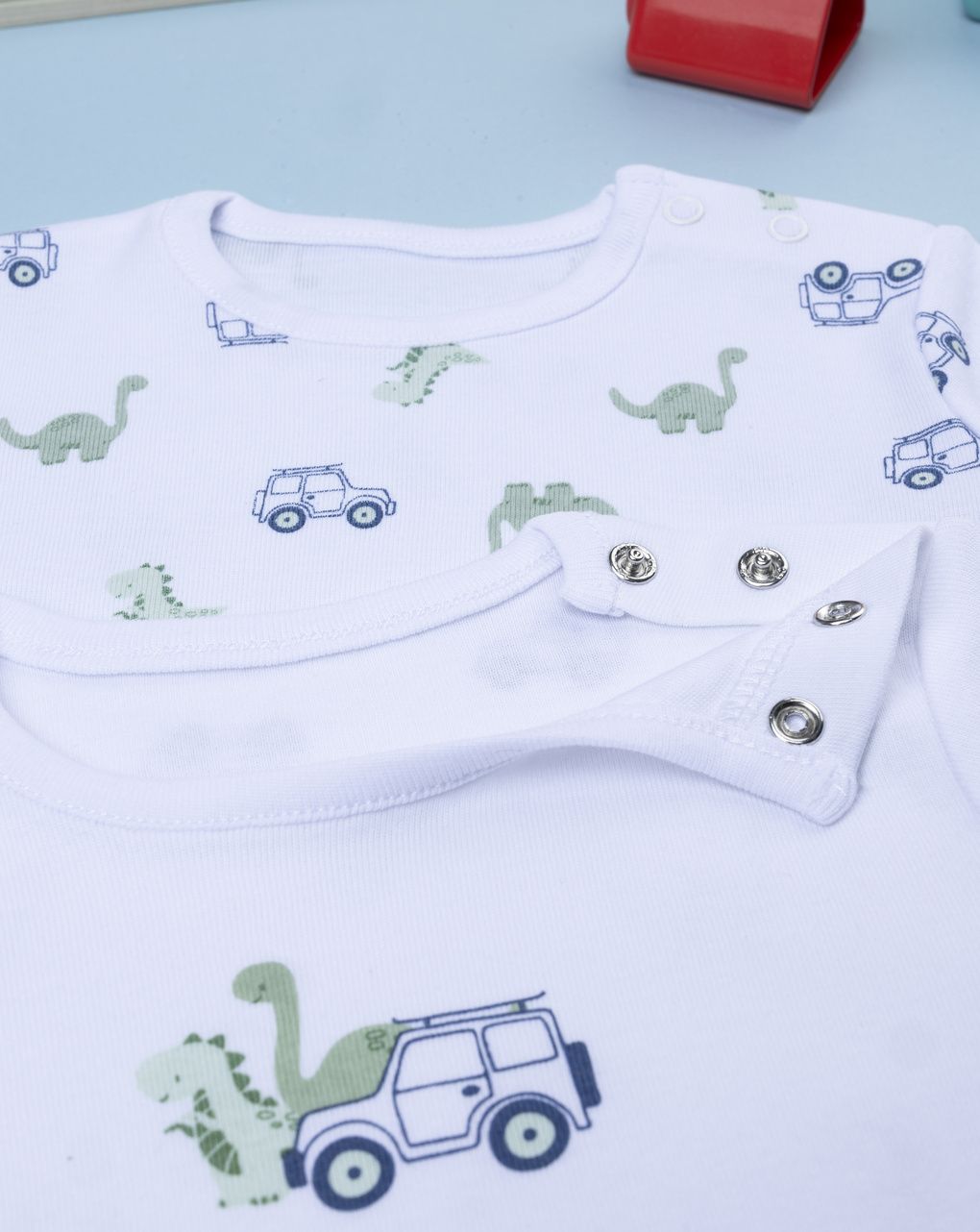 Pack 2 body bimbo bianco dinosauri