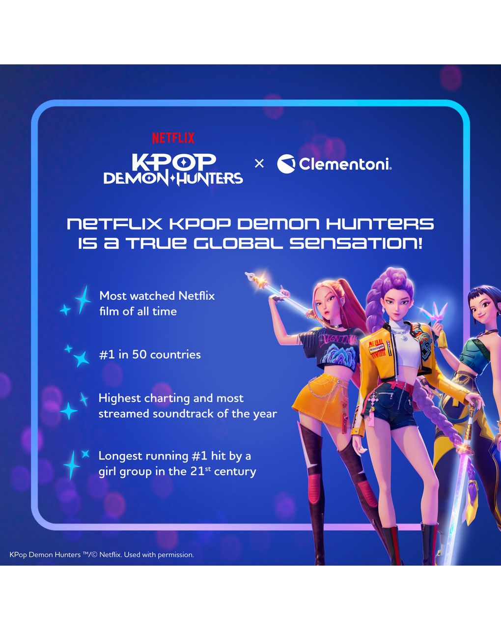 Clementoni - 27257 - puzzle 104 super kpop demon hunters