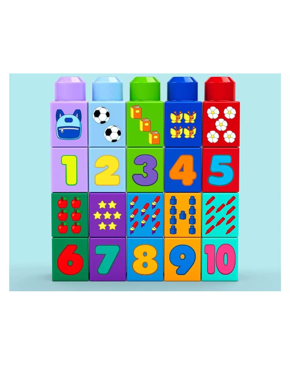 Fisher-price mega bloks autobus con numerini incastrabili da 45 pezzi