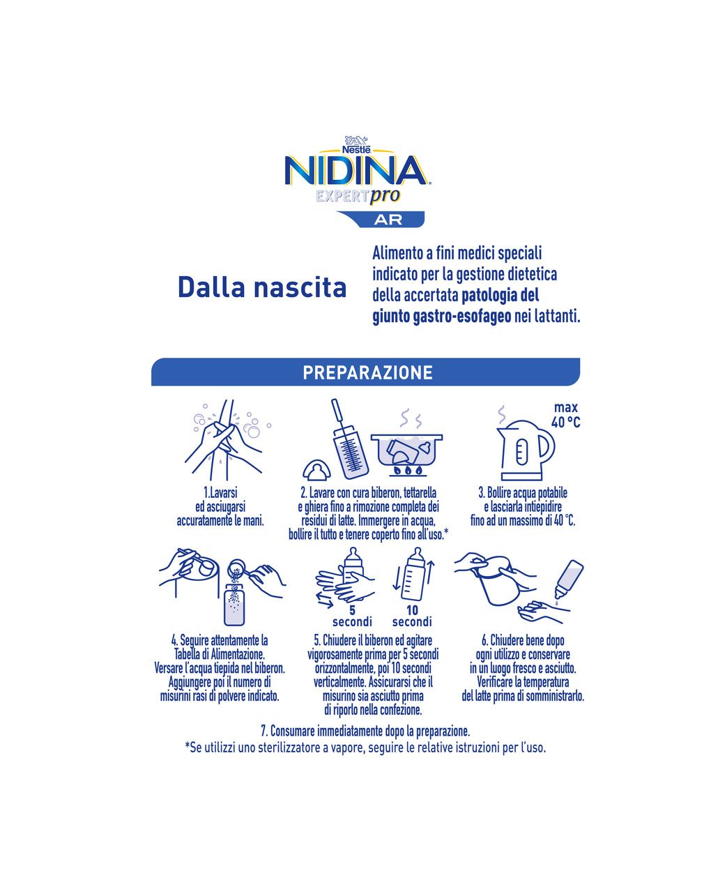 Nidina expertpro ar alimento a fini medici speciali in polvere, latta 800g - nestle'