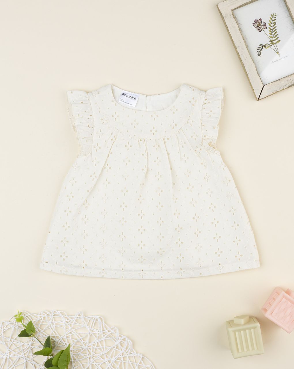 Blusa bimba beige sangallo