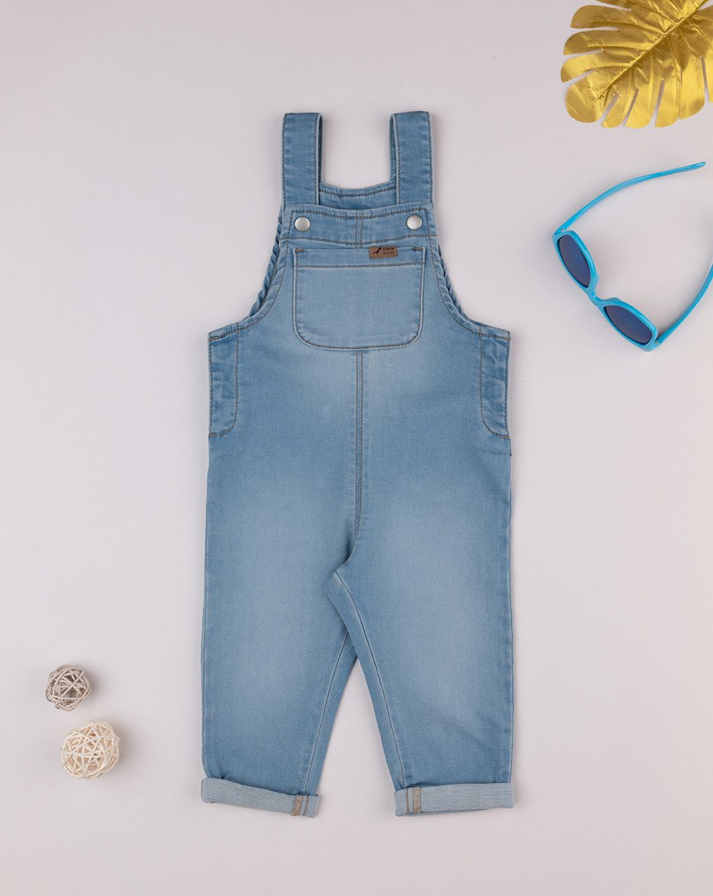 Salopette jeans lunga denim bimbo