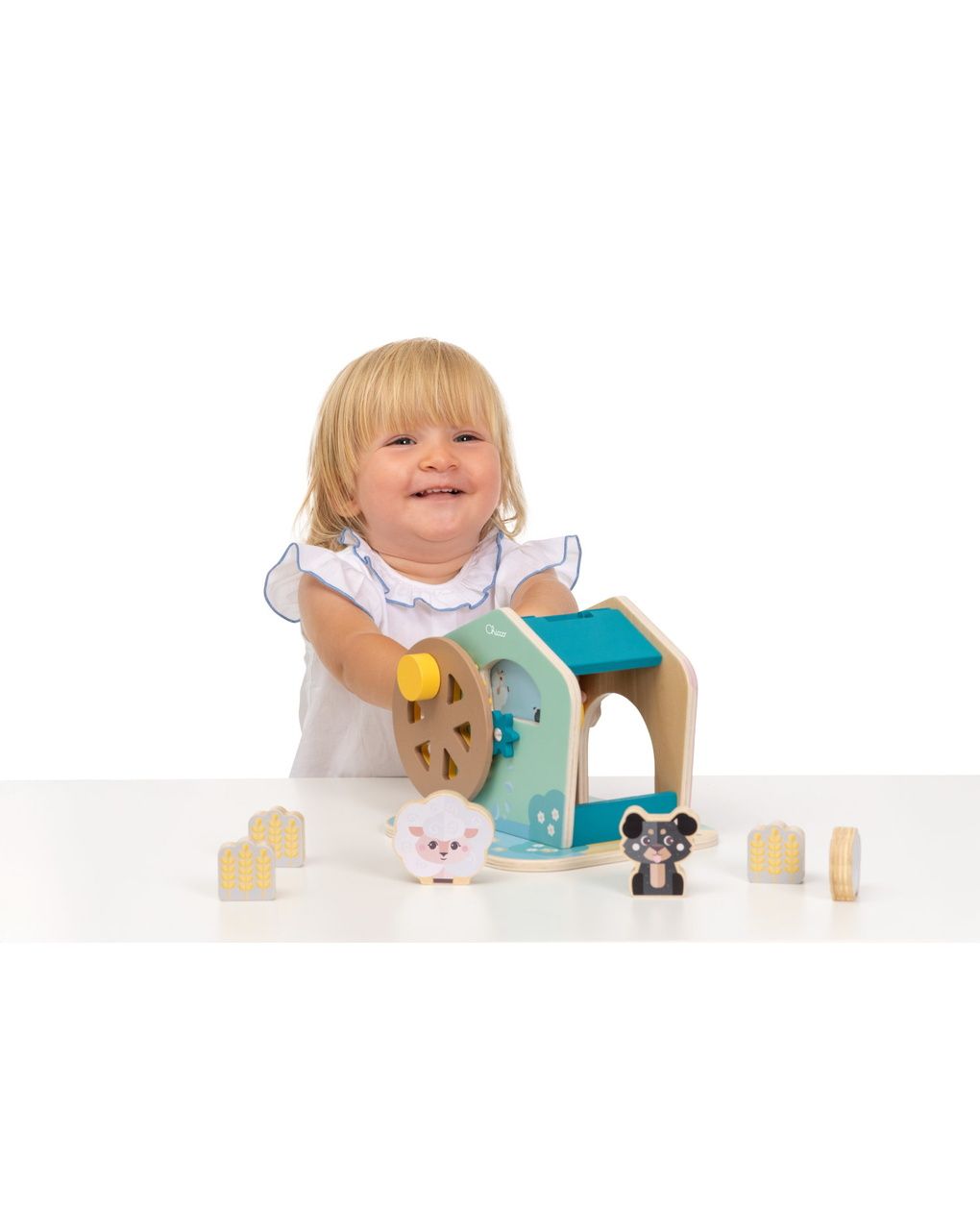 Gioco legno mulino delle pecore e cane