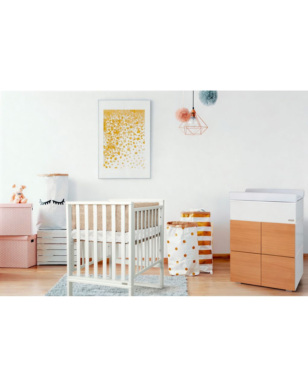 Sistema modulare domino struttura bianca + 2 ante naturali - italbaby