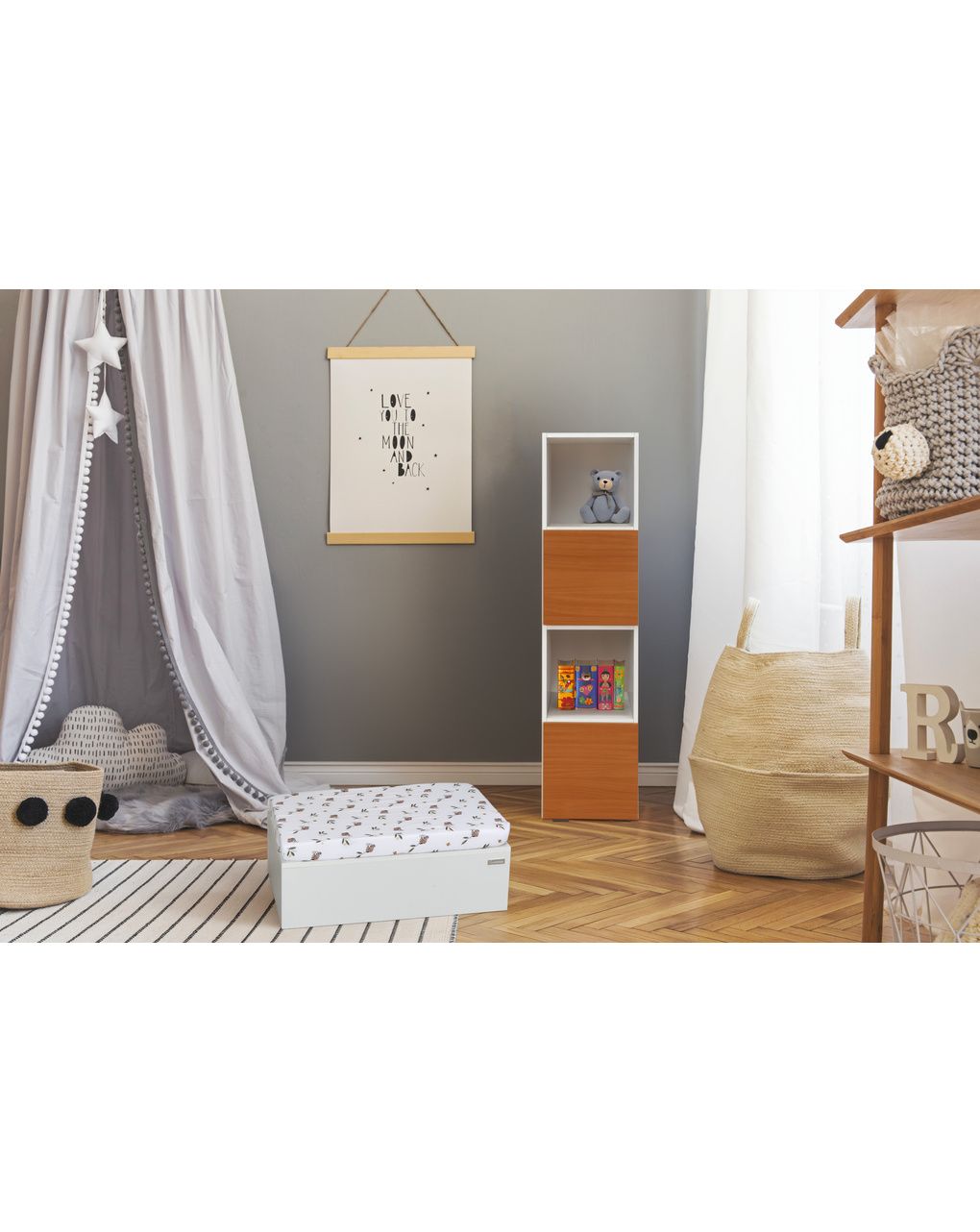 Sistema modulare domino struttura bianca + 2 ante naturali - italbaby