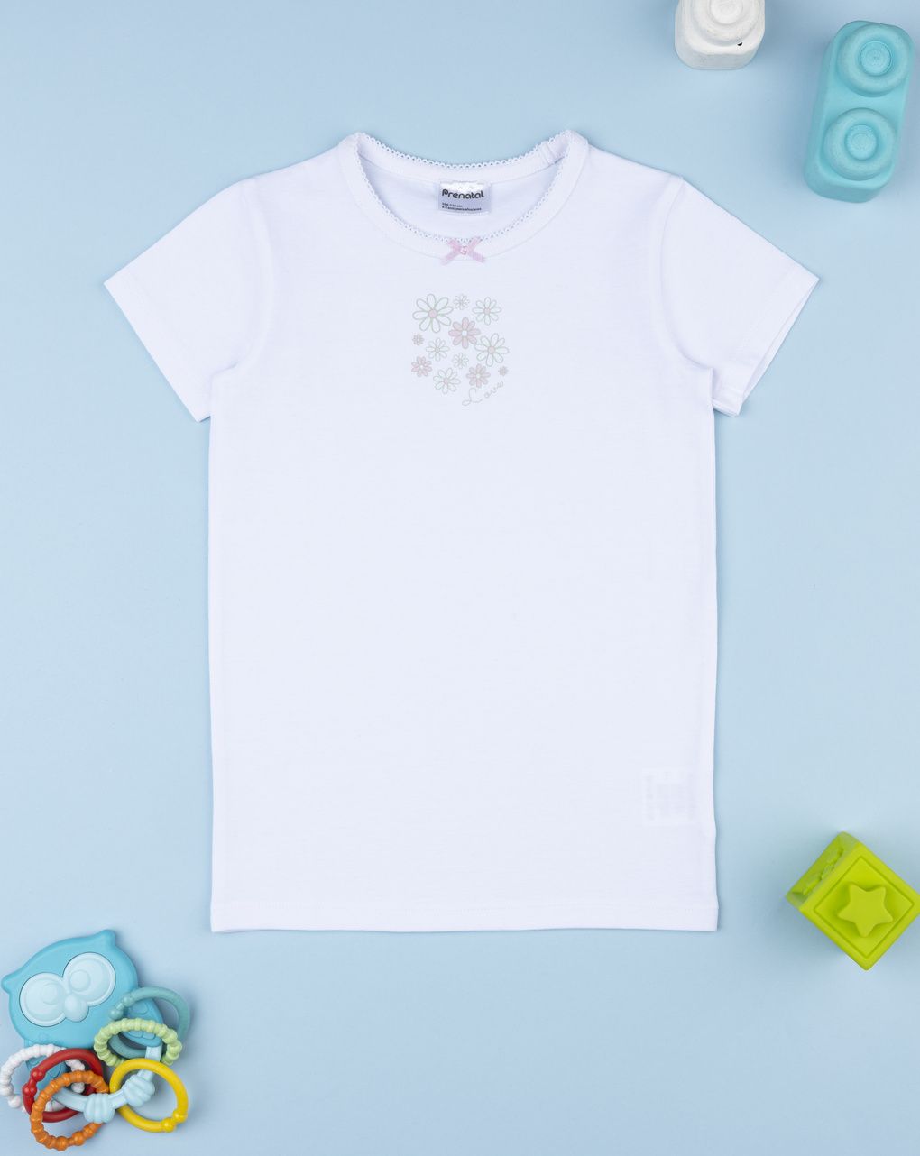 Maglia intima bimba bianca fiori