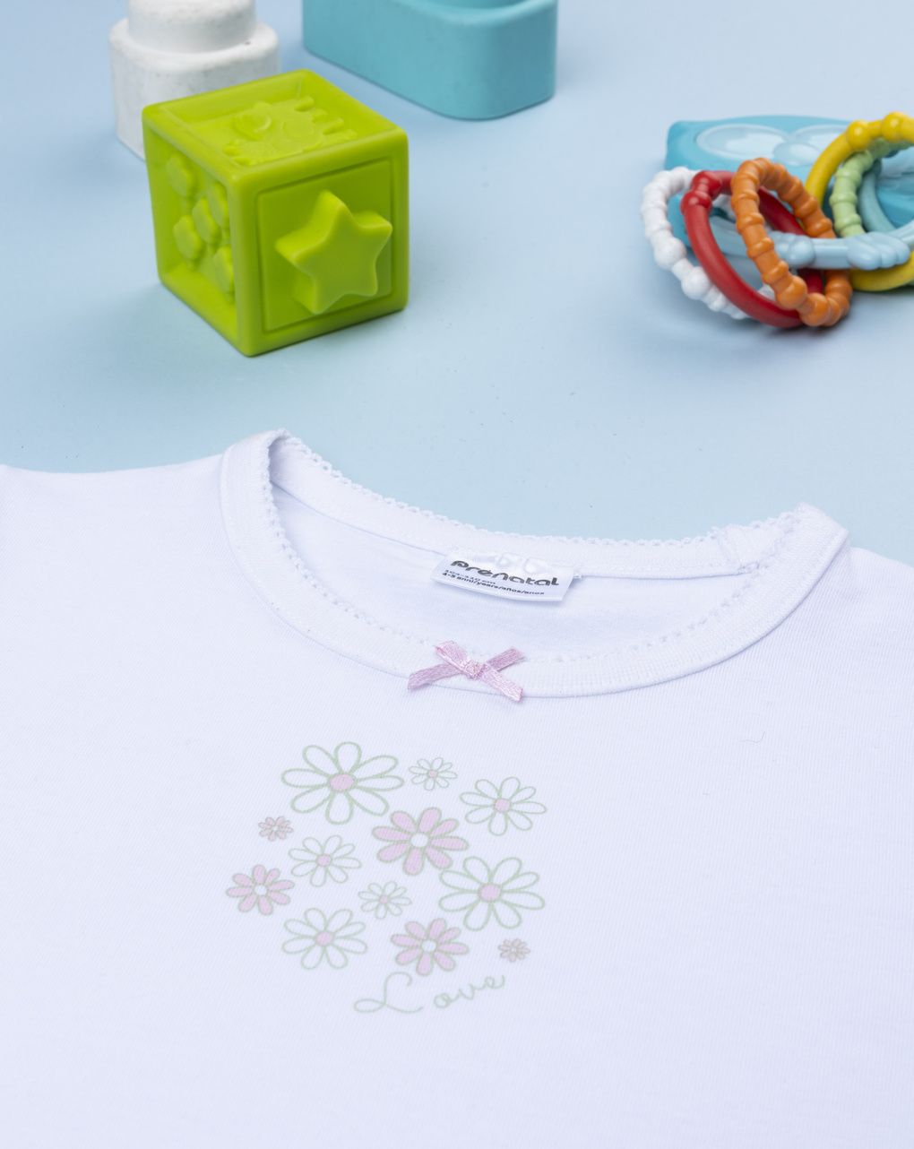 Maglia intima bimba bianca fiori