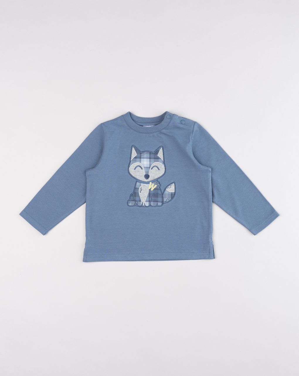 T-shirt fox a manica lunga azzurro scuro bimbo