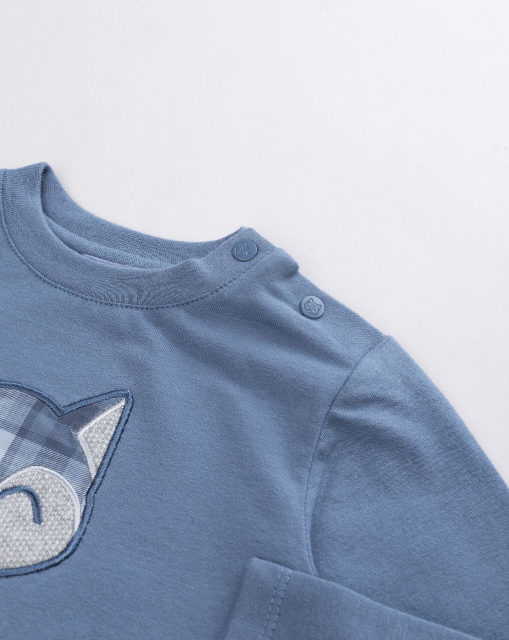 T-shirt fox a manica lunga azzurro scuro bimbo
