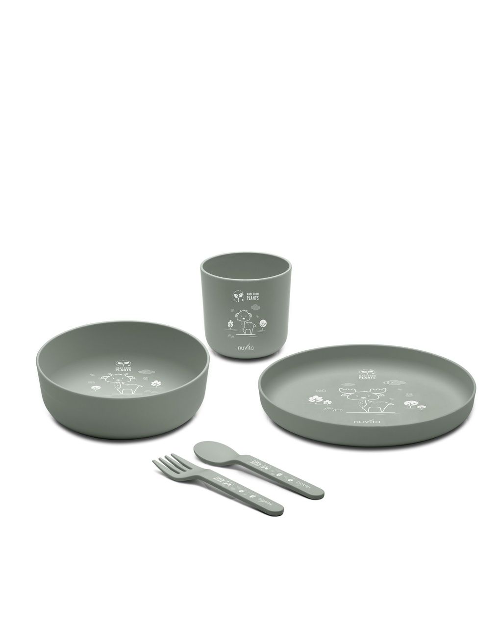 Set pappa in bioplastica - 8465 / sage green - nuvita