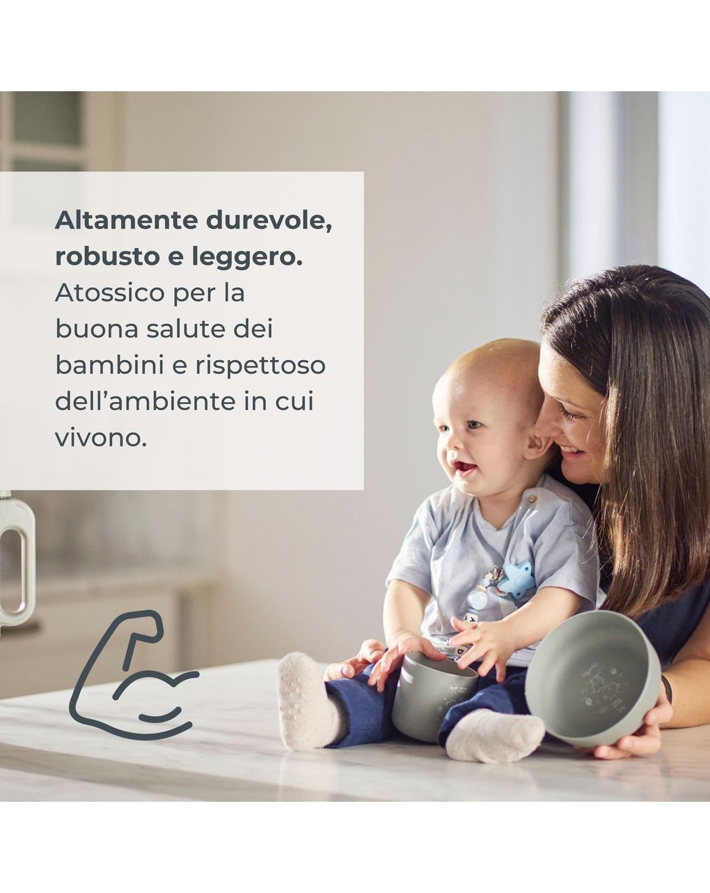 Set pappa in bioplastica - 8465 / sage green - nuvita