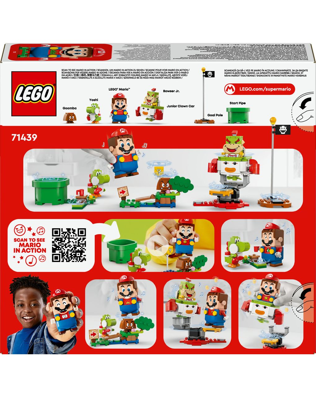Lego super mario 71439 avventure di lego mario interattivo, giocattolo con personaggi nintendo da collezione, regalo bambini 6+