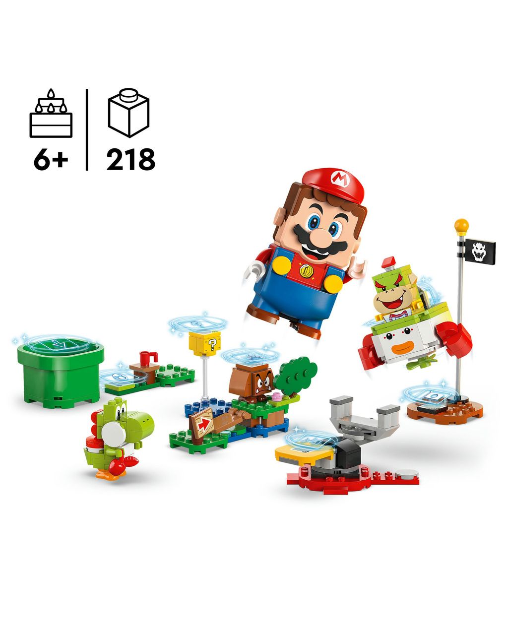 Lego super mario 71439 avventure di lego mario interattivo, giocattolo con personaggi nintendo da collezione, regalo bambini 6+