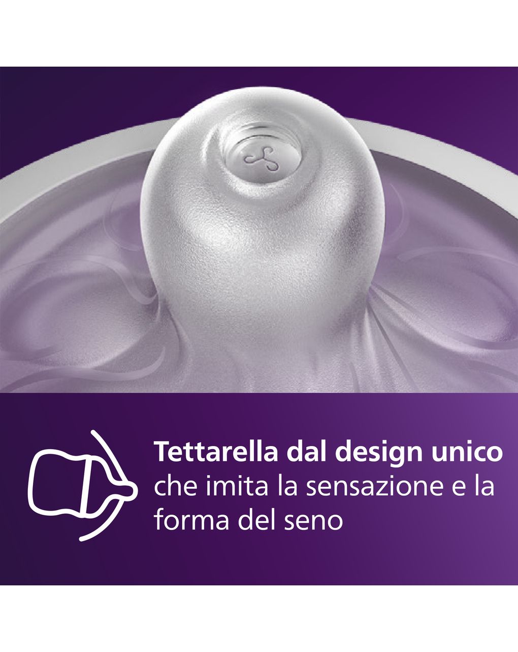 Biberon natural response  tettarella a flusso medio 260ml 3-6 mesi - philips avent