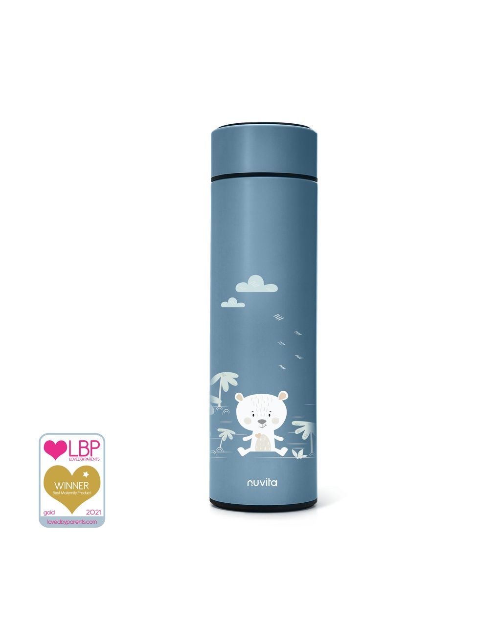 Borraccia termica da 500ml con termometro led - 4455 / powder blue - nuvita