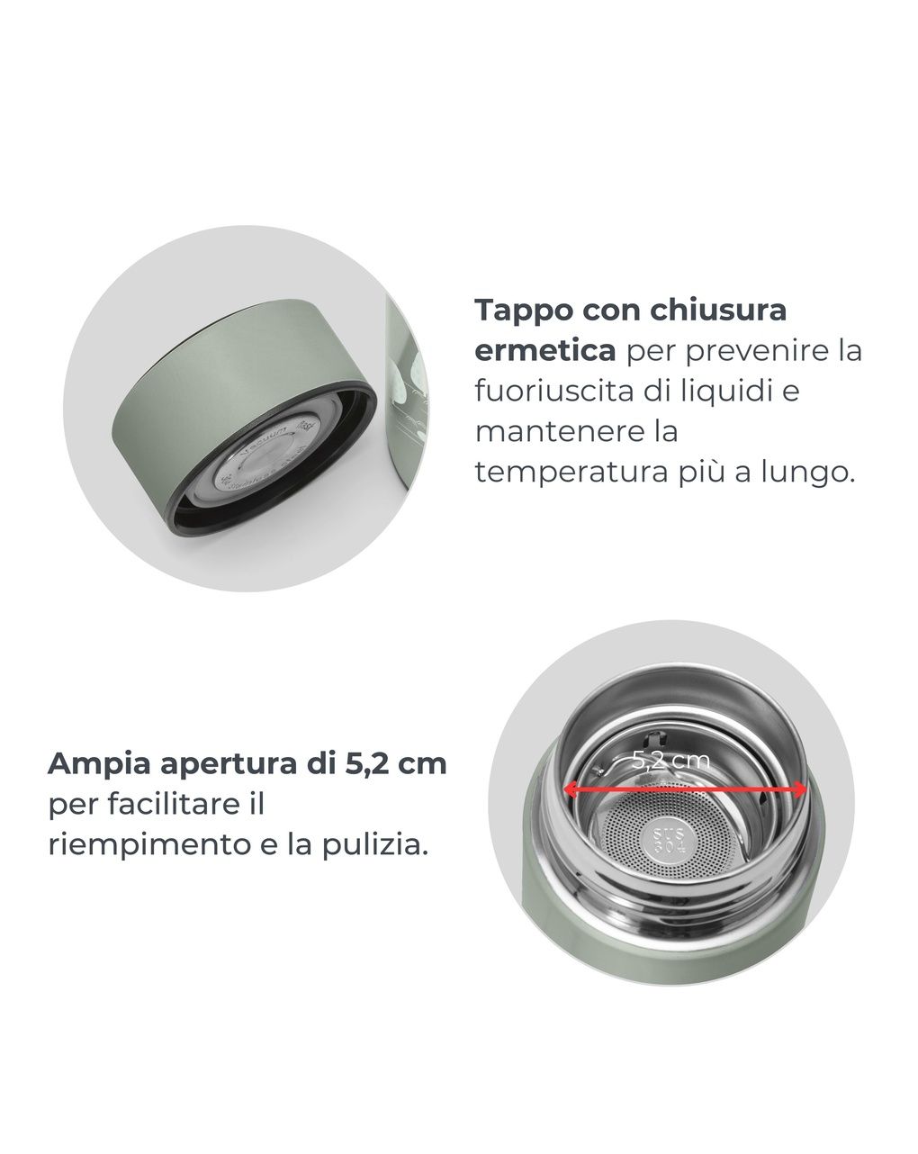 Borraccia termica da 500ml con termometro led - 4455 / powder blue - nuvita