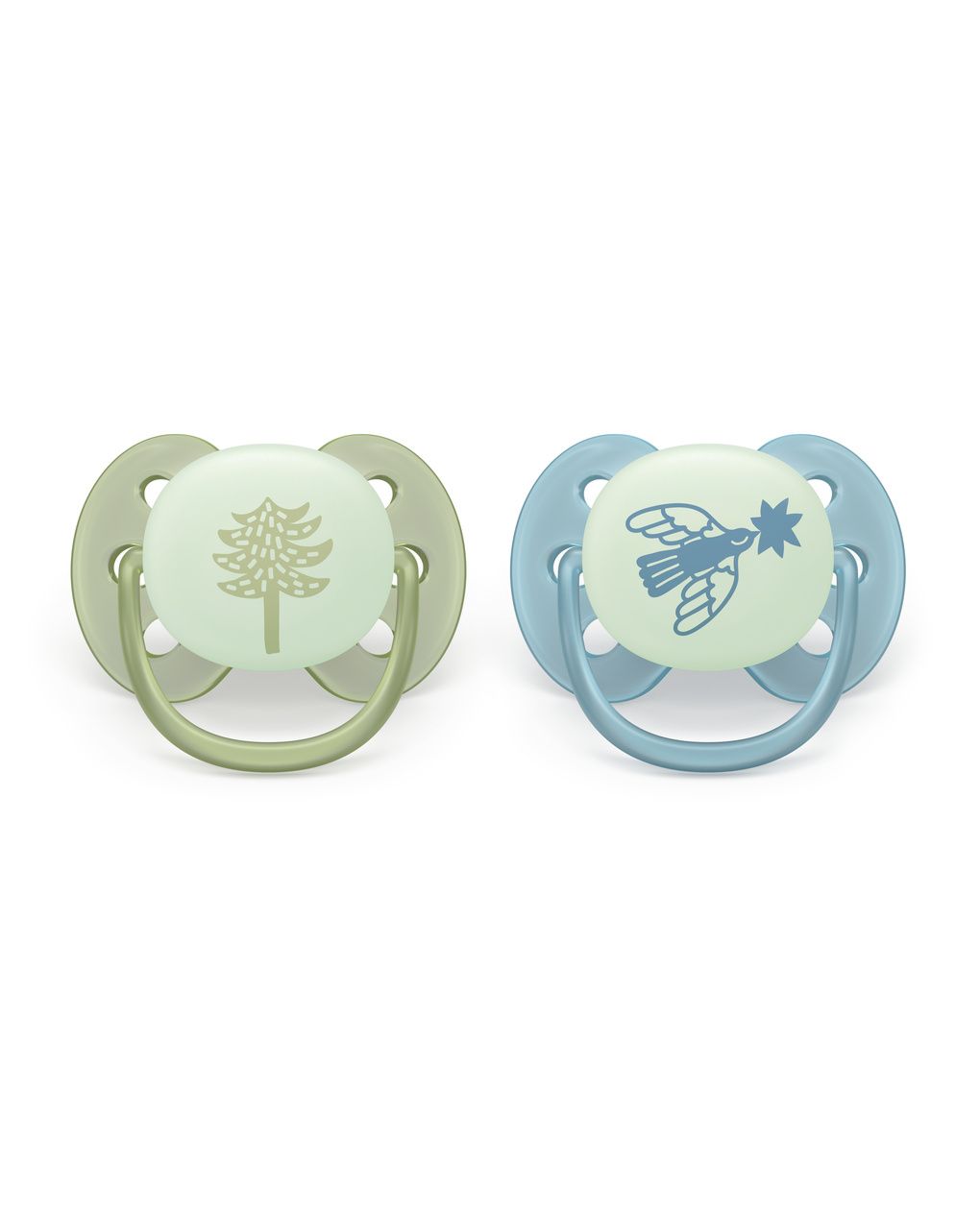 Succhietto ultra soft notte 0-6m cappuccio fluorescente no bpa per pelli sensibili - philips avent