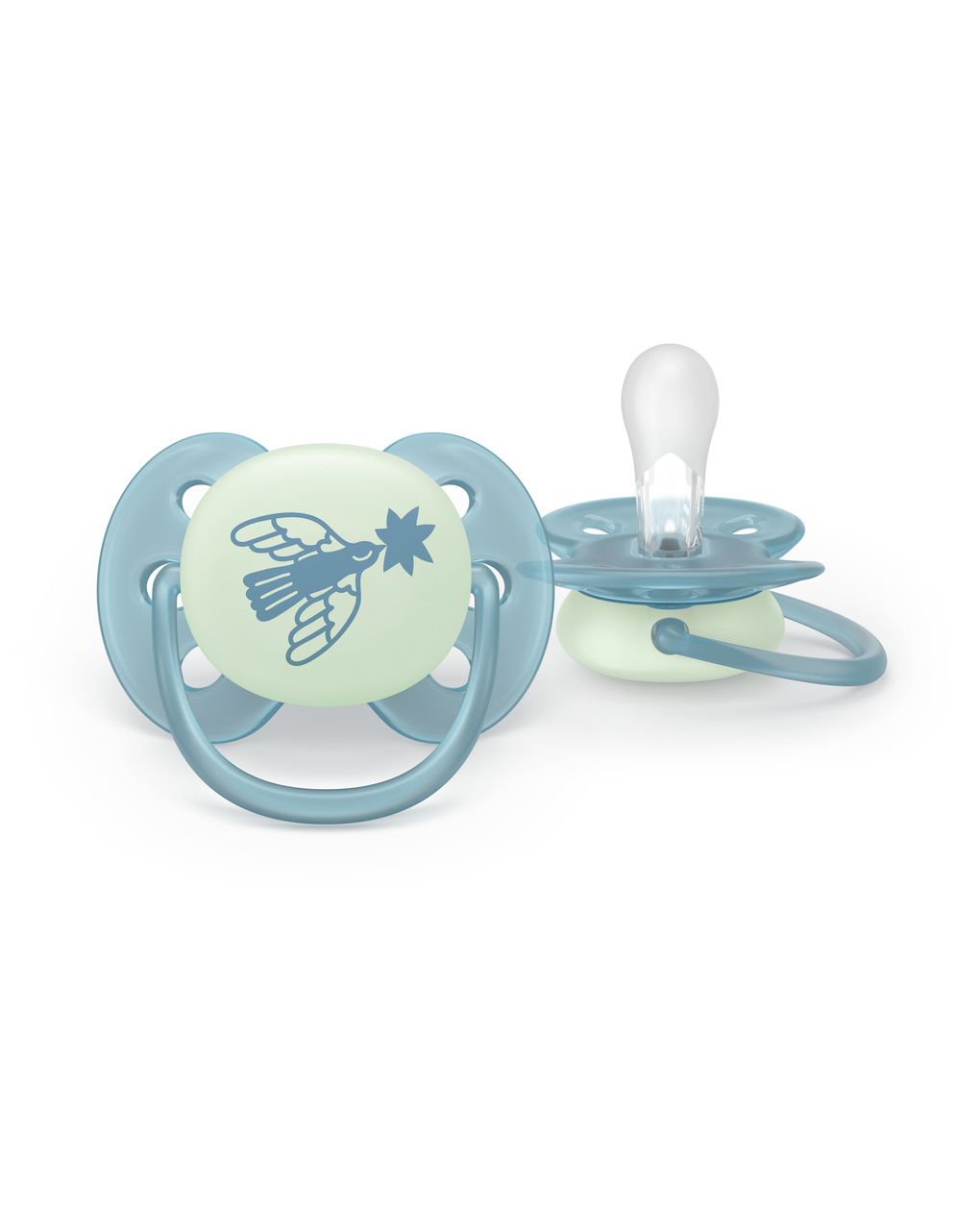 Succhietto ultra soft notte 0-6m cappuccio fluorescente no bpa per pelli sensibili - philips avent