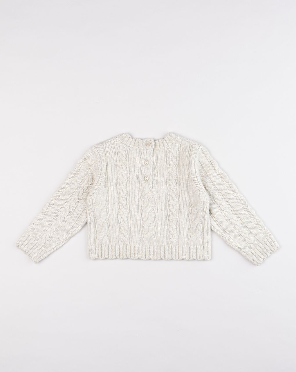 Maglione tricot bimba beige fiocchi