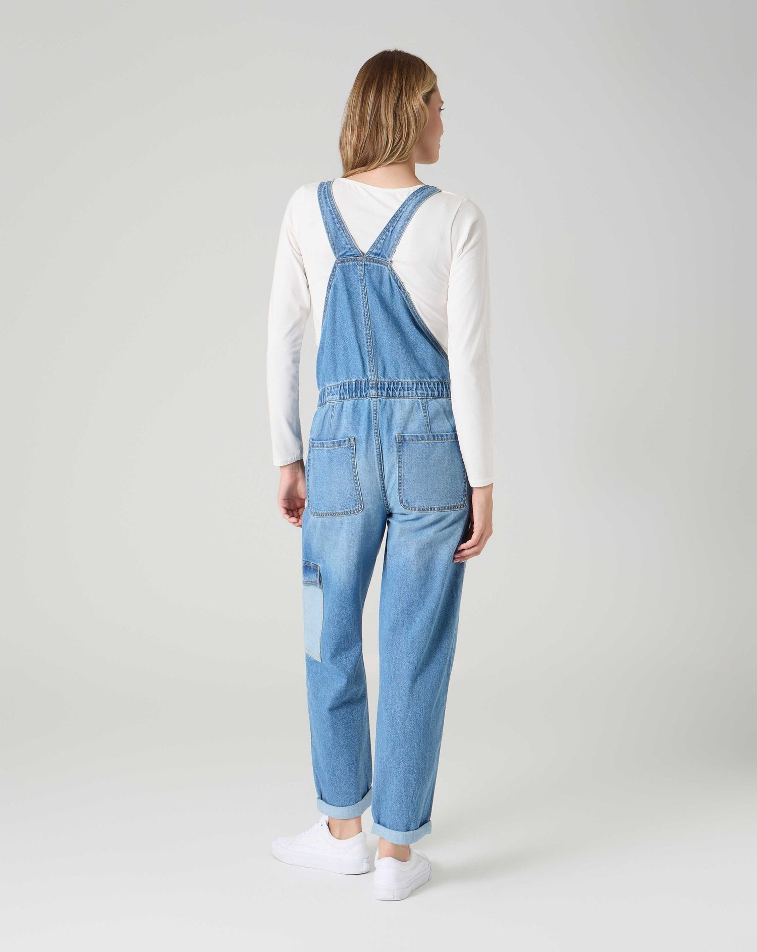 Salopette premaman in denim chiaro