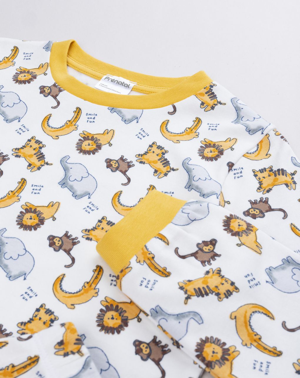 Pigiama bambino bianco e giallo savana