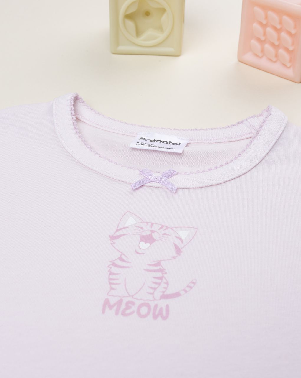 Maglia intima bimba rosa gatto