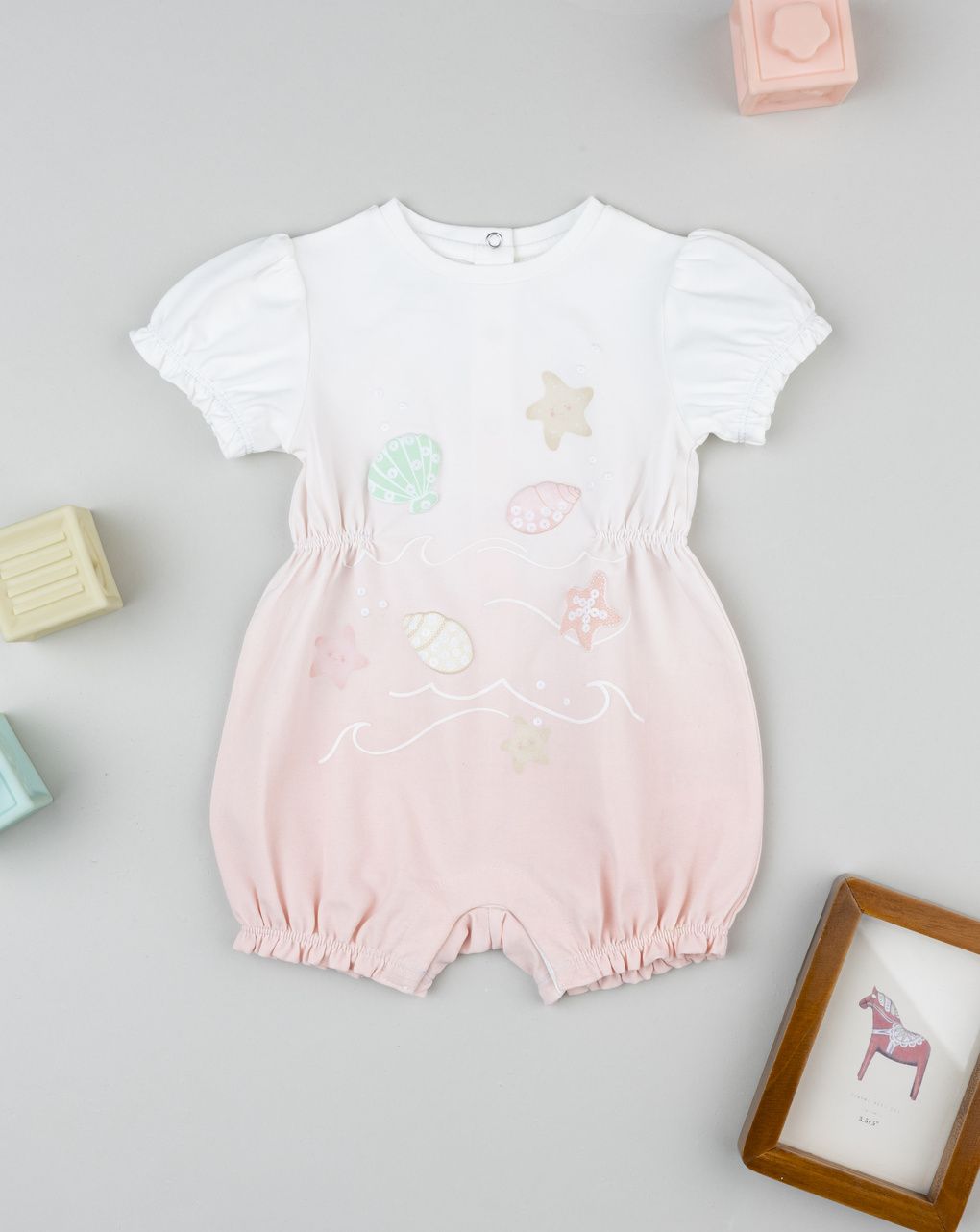 Pagliaccetto estivo bimba rosa sfumato
