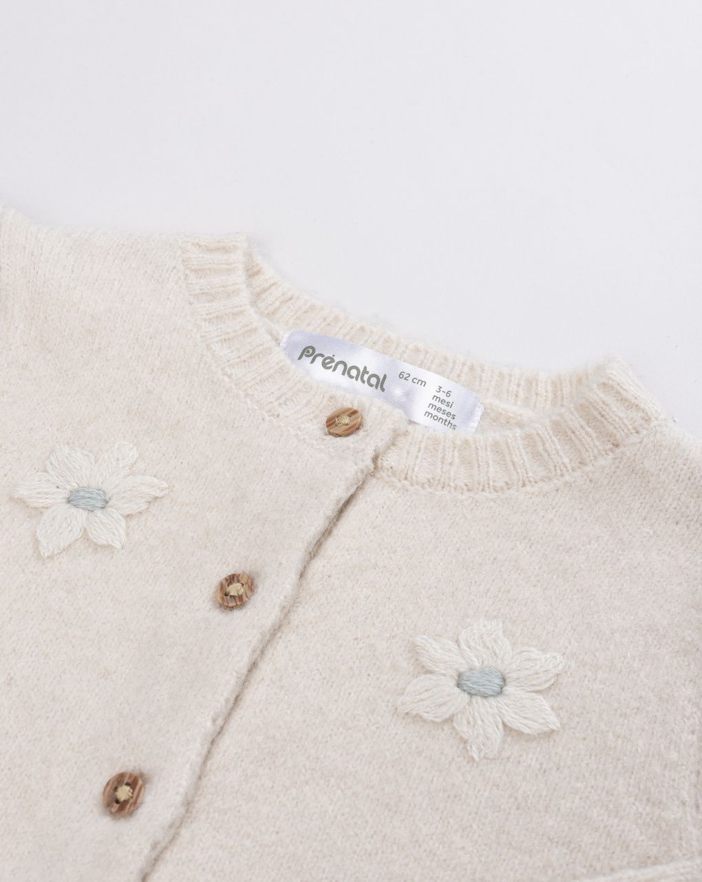 Cardigan bimba beige margherite allover