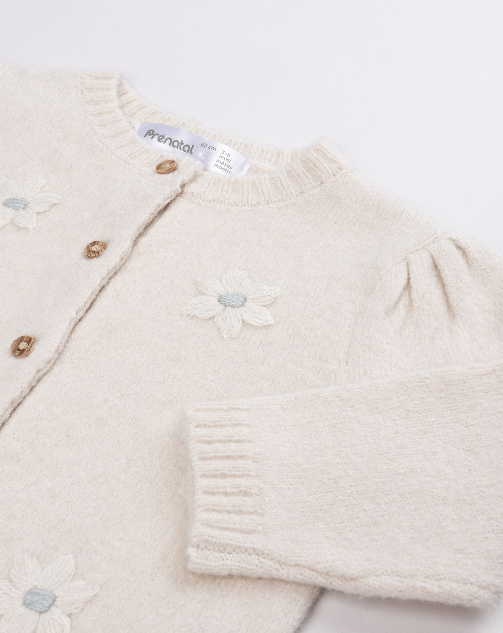 Cardigan bimba beige margherite allover