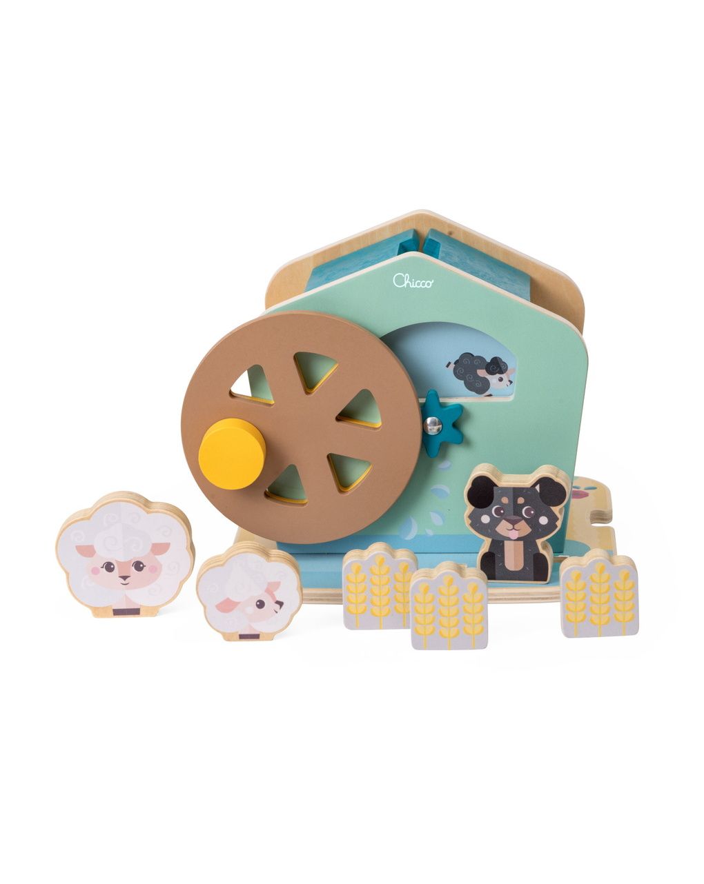 Gioco legno mulino delle pecore e cane