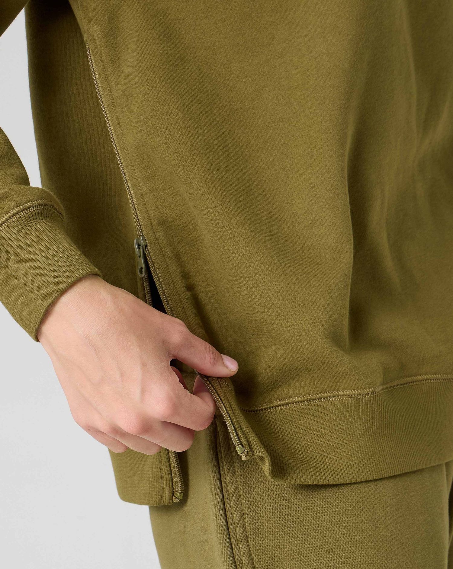 Felpa allattamento cuore verde militare