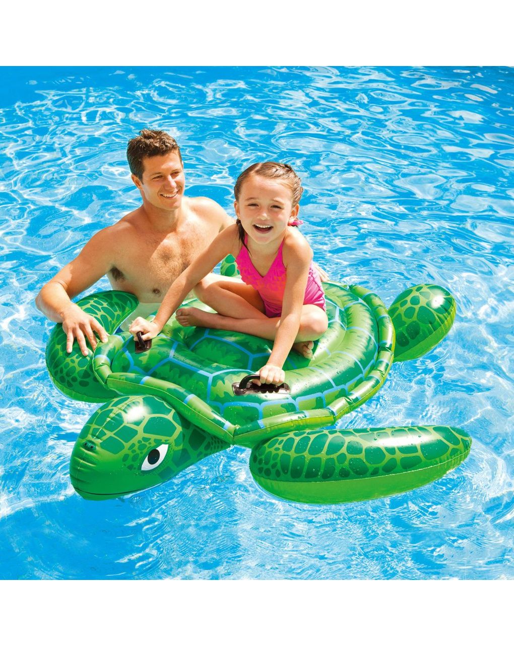 Intex 57524np - cavalcabile gonfiabile mare tartaruga, vinile, verde, 150x127 cm