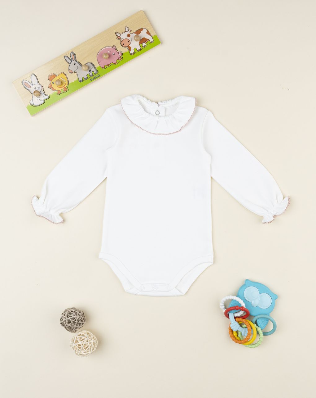 Body bimba bianco con colletto