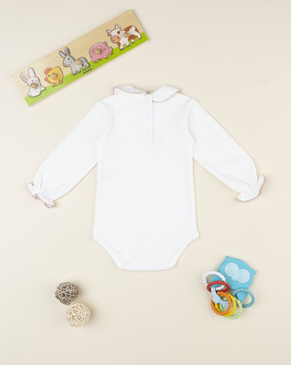 Body bimba bianco con colletto