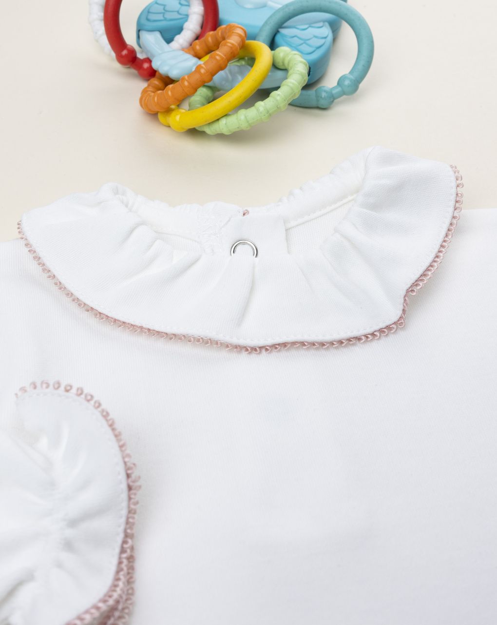 Body bimba bianco con colletto