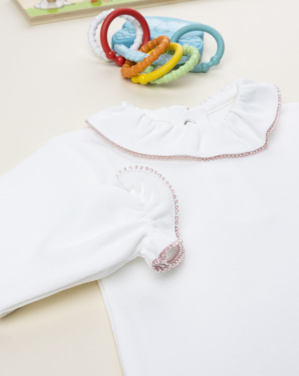 Body bimba bianco con colletto