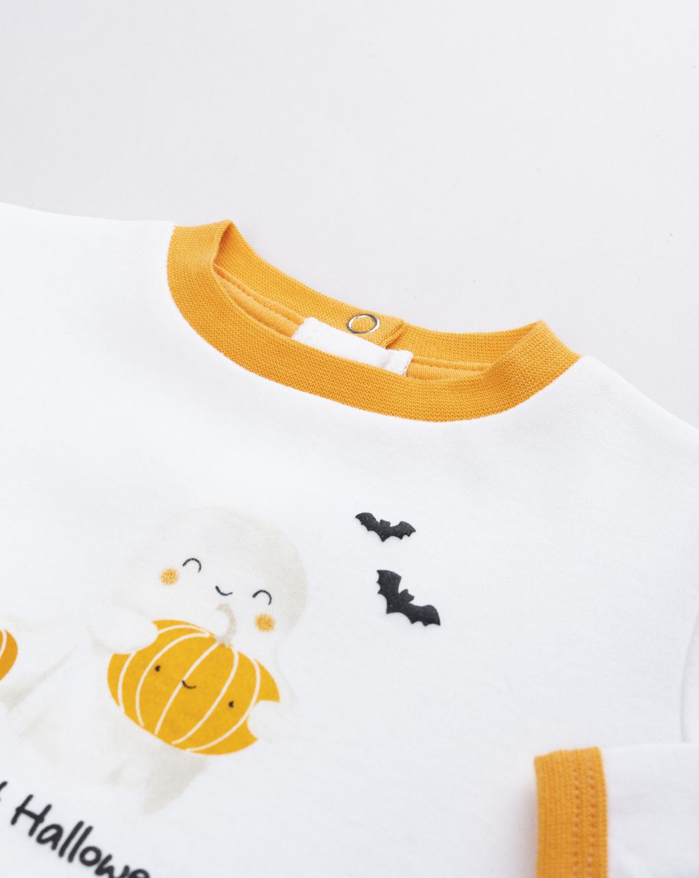 Pigiama intero con piedini neonato "zucche di hallowen"
