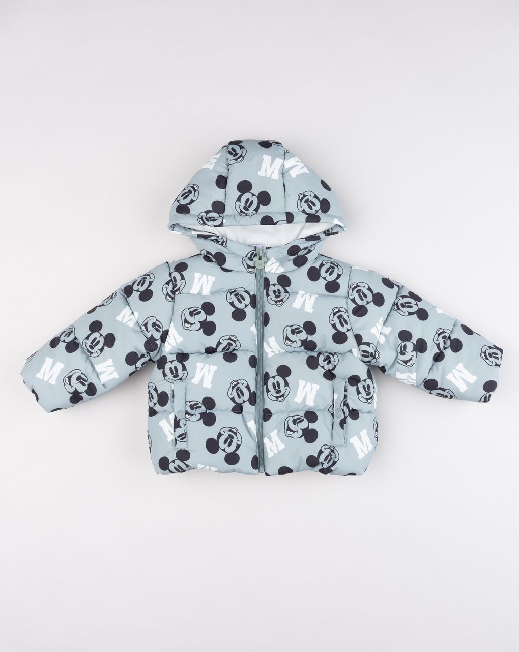 Piumino imbottito bimbo mickey mouse verde