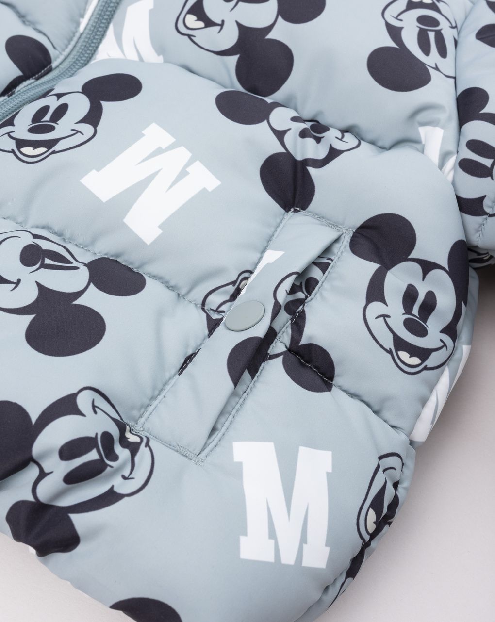 Piumino imbottito bimbo mickey mouse verde