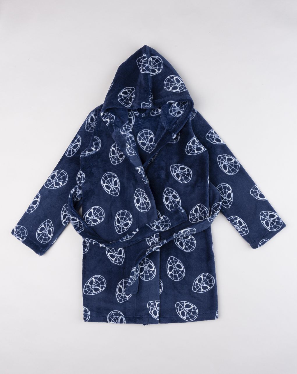 Vestaglia bambino spiderman in pile con cappuccio blu
