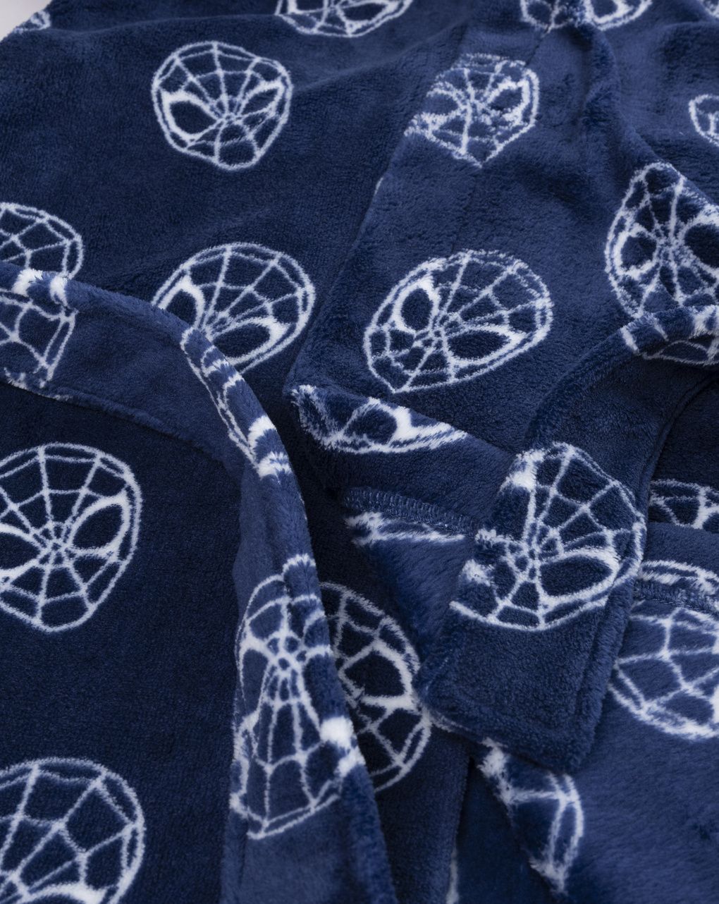 Vestaglia bambino spiderman in pile con cappuccio blu