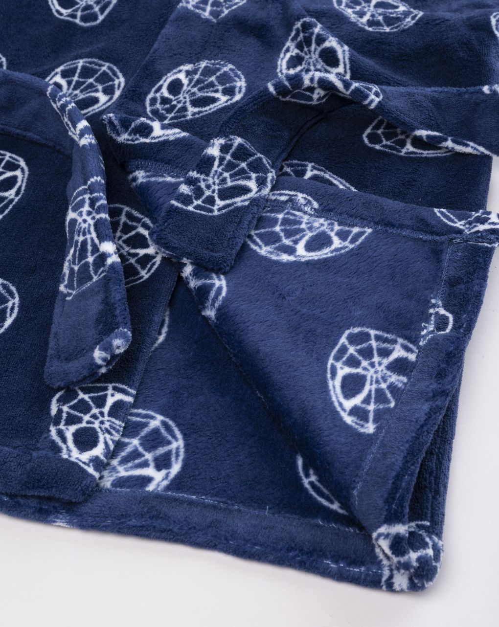 Vestaglia bambino spiderman in pile con cappuccio blu