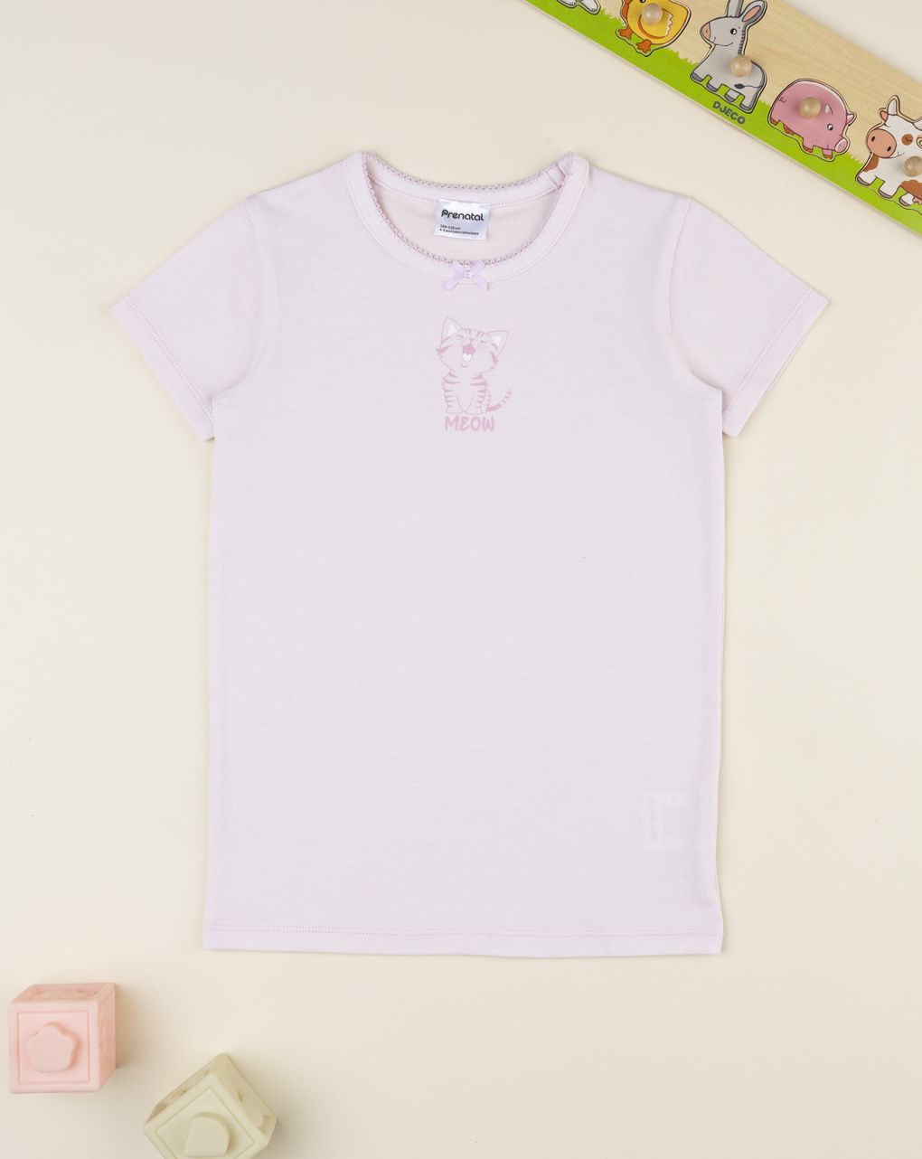 Maglia intima bimba rosa gatto