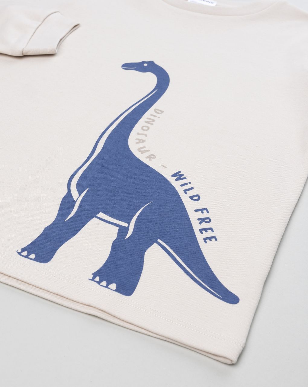 Pigiama 2 pezzi interlock bimbo beige/blu dinosauri