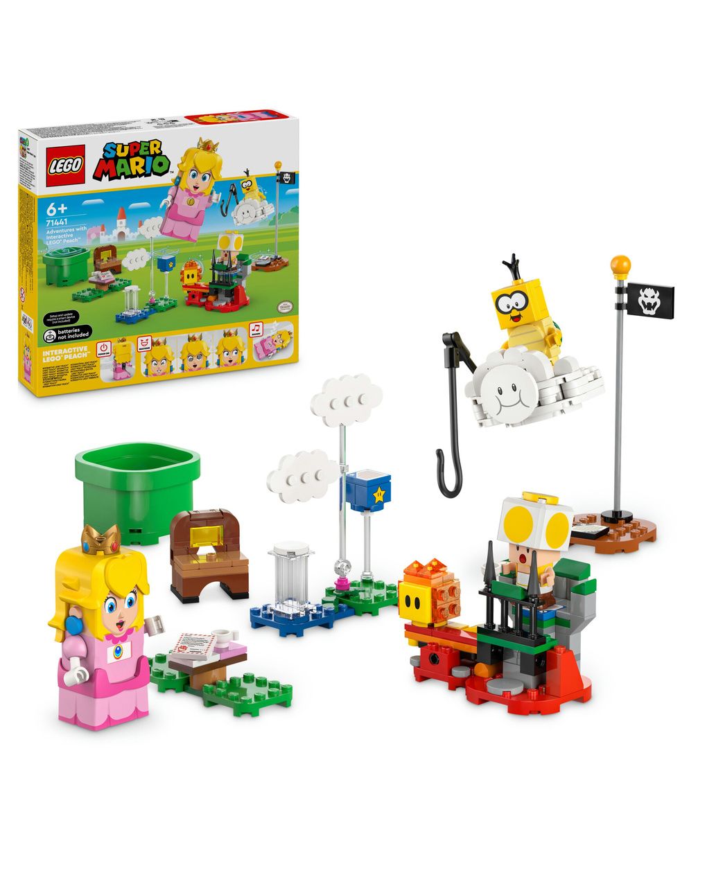 Lego super mario 71441 avventure di lego peach interattiva, giocattolo con personaggi e principessa nintendo per bambini 6+