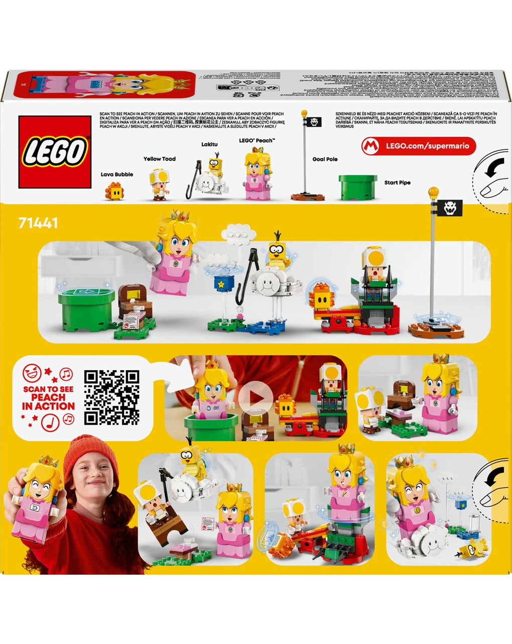 Lego super mario 71441 avventure di lego peach interattiva, giocattolo con personaggi e principessa nintendo per bambini 6+