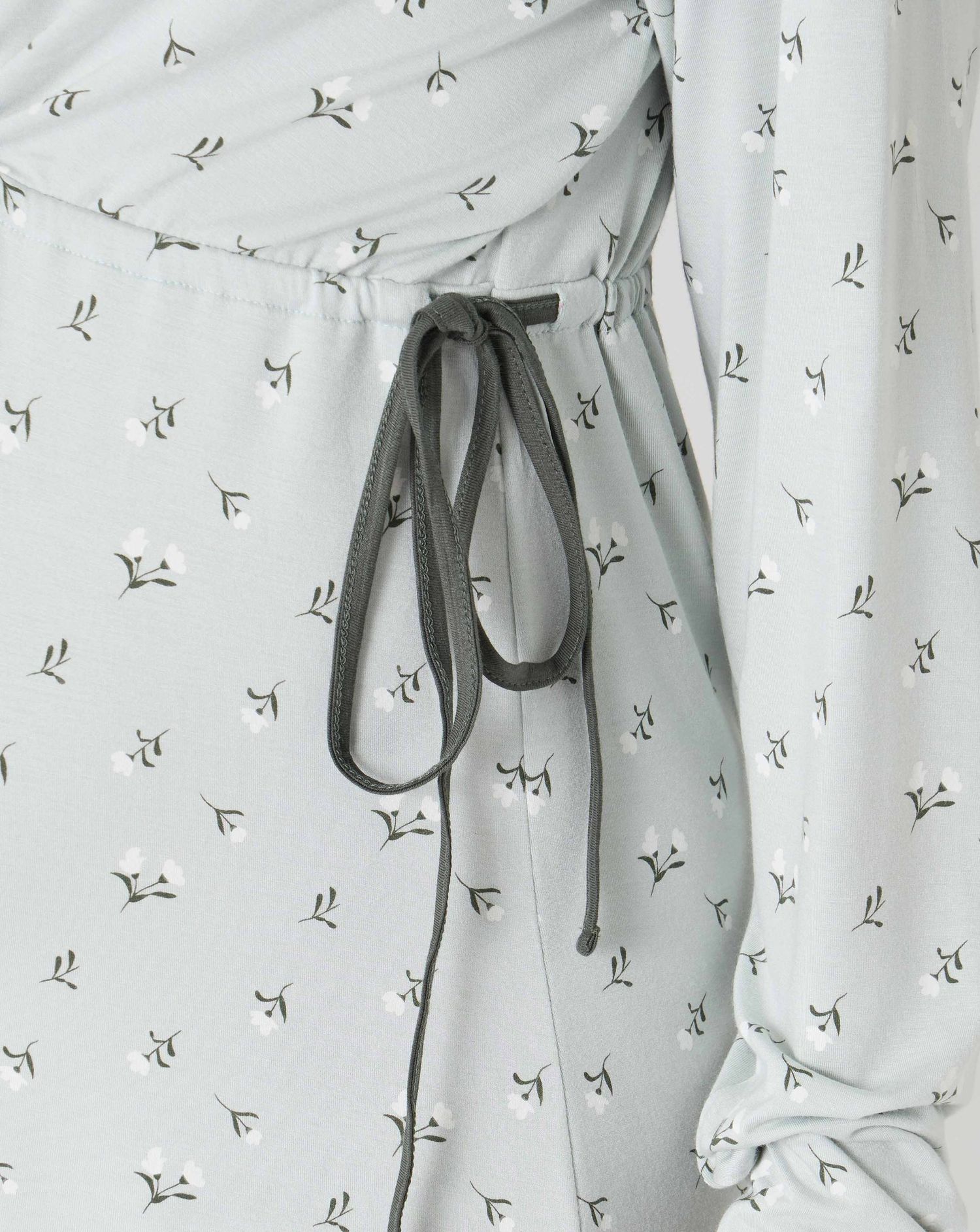 Camicia da notte allattamento fiori a manica lunga verde chiaro