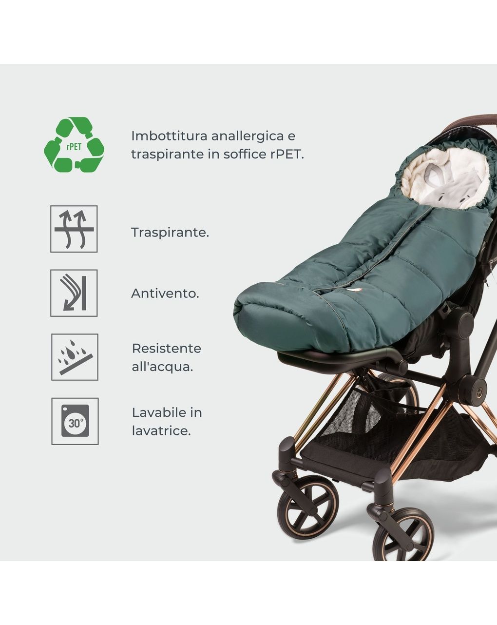 Sacco universale per passeggino moovo junior cuccioli / sabbia - nuvita