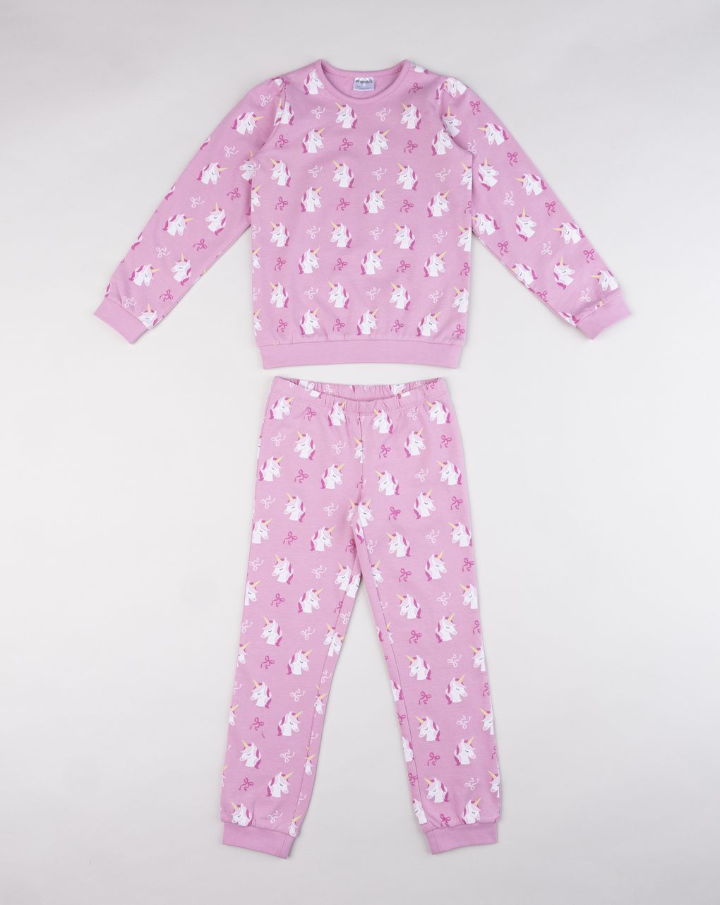 Pigiama felpato due pezzi bimba rosa "unicorni"
